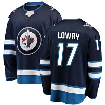Men's Adam Lowry Winnipeg Jets ＃17 Breakaway Blue Home Jersey