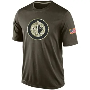 Men's Winnipeg Jets Olive Salute To Service KO Performance Dri-FIT T-Shirt