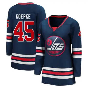 Women's Cole Koepke Winnipeg Jets ＃45 Breakaway Navy 2021/22 Alternate Premier Player Jersey