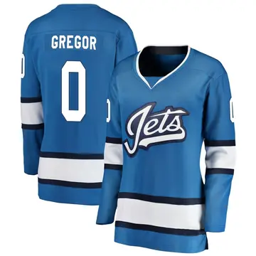 Women's Noah Gregor Winnipeg Jets ＃0 Breakaway Blue Alternate Jersey